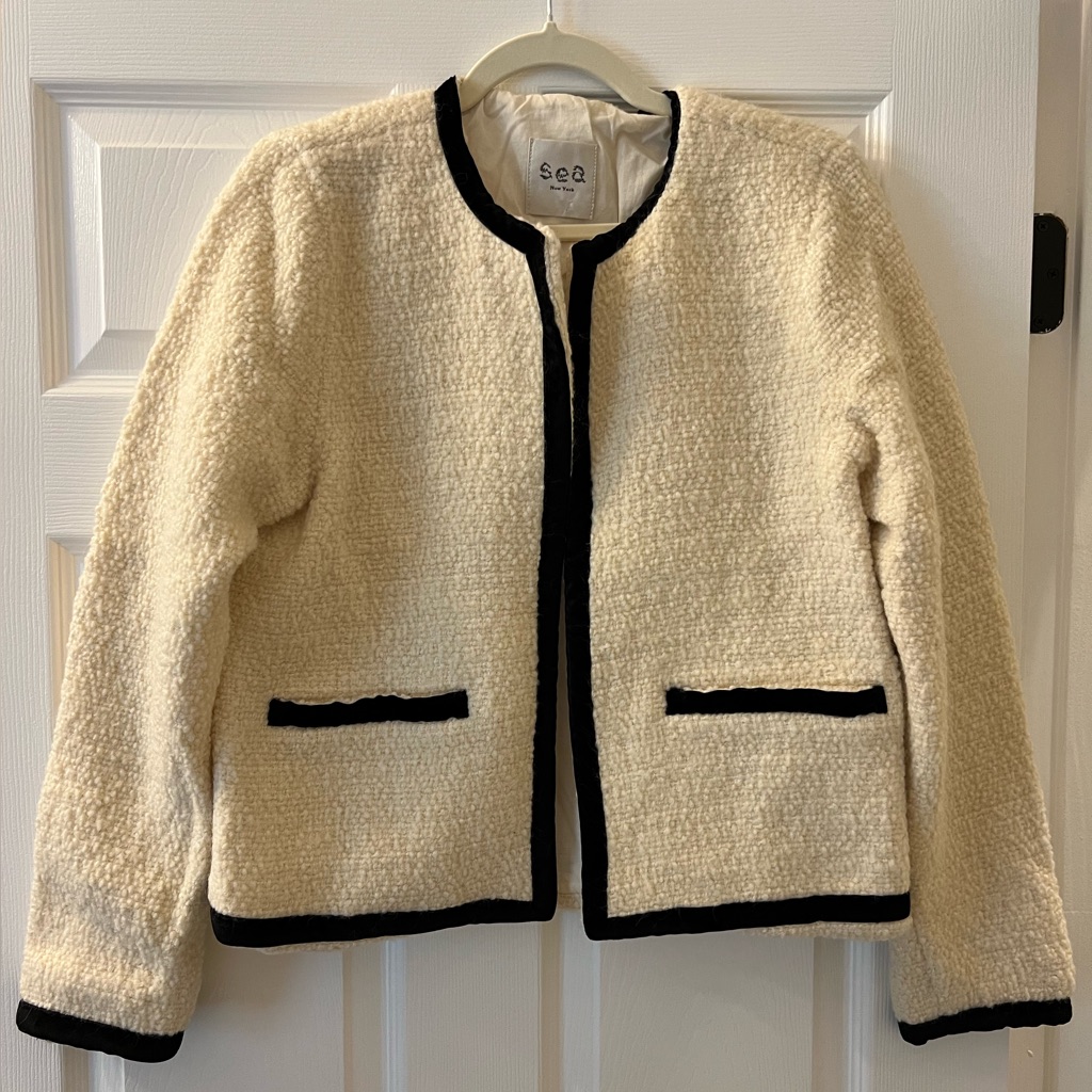 Sea Ny Women’s Jacket, Cream Color, Size S/Sample